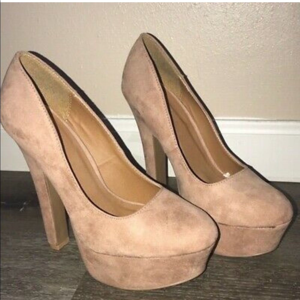 Charlotte Russe Suede Nude Pump Heels